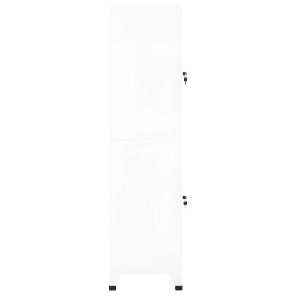 vidaXL Locker Cabinet White 15"x17.7"x70.9" Steel, 339776. Picture 4