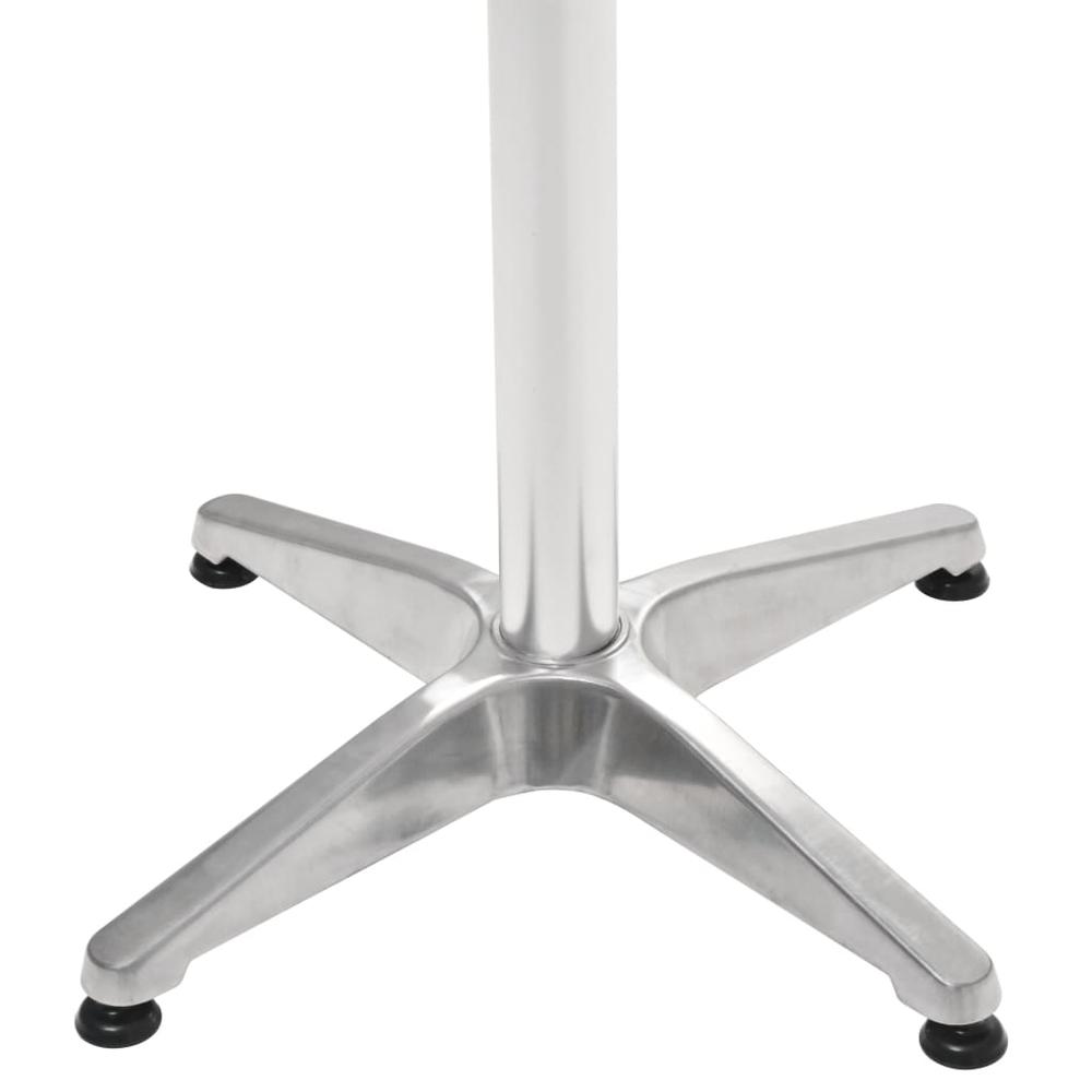 vidaXL Patio Table Silver 23.6"x23.6"x27.6" Aluminum. Picture 3