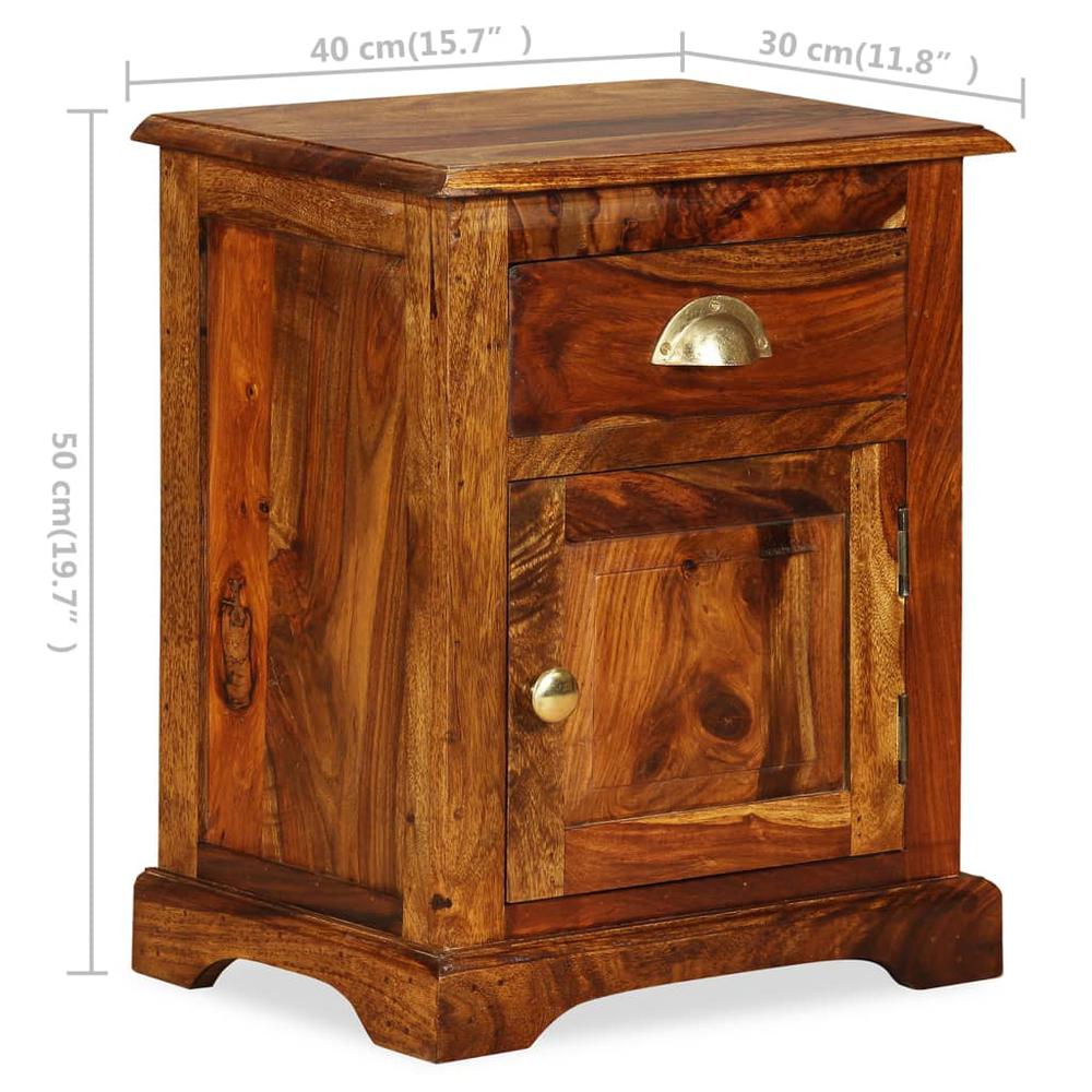 vidaXL Bedside Cabinet 2 pcs 15.7"x11.8"x19.7" Solid Sheesham Wood. Picture 12