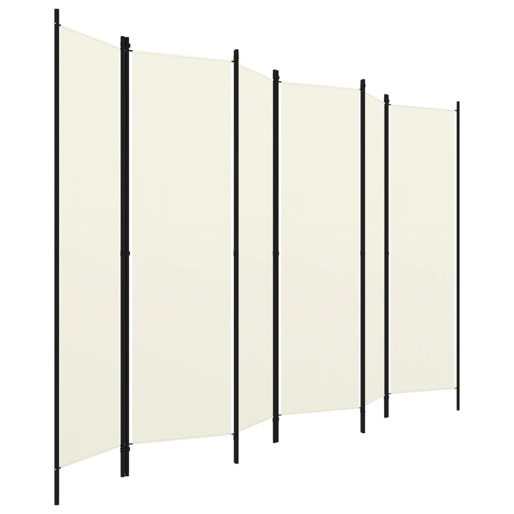 vidaXL 6-Panel Room Divider Cream White 118.1"x70.9". Picture 3