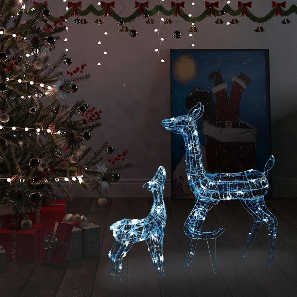 vidaXL Acrylic Reindeer Family Christmas Decoration 160 LED Cold White. Picture 1