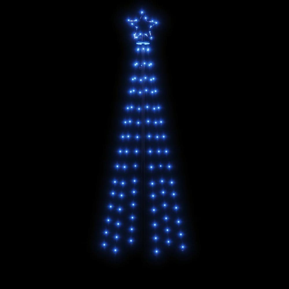 vidaXL Christmas Cone Tree Blue 108 LEDs 27.6"x70.9". Picture 4