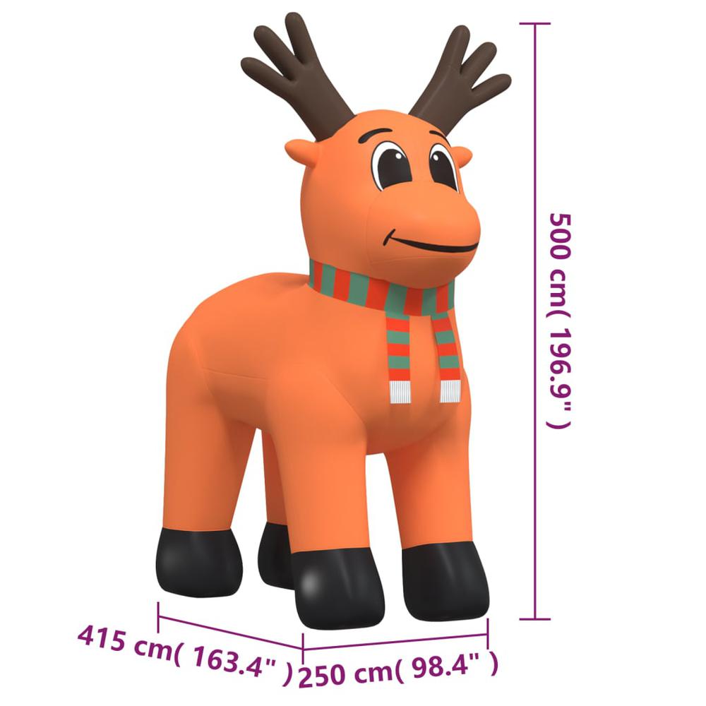 vidaXL Christmas Inflatable Reindeer with LEDs 196.9". Picture 11
