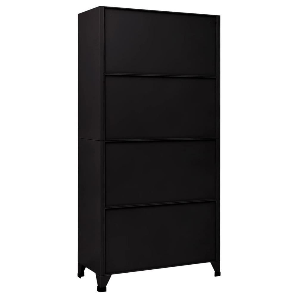 vidaXL Locker Cabinet Black 35.4"x17.7"x70.9" Steel. Picture 4