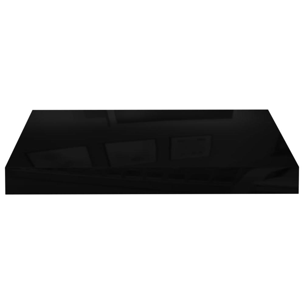 vidaXL Floating Wall Shelf High Gloss Black 15.7"x9.1"x1.5" MDF. Picture 4