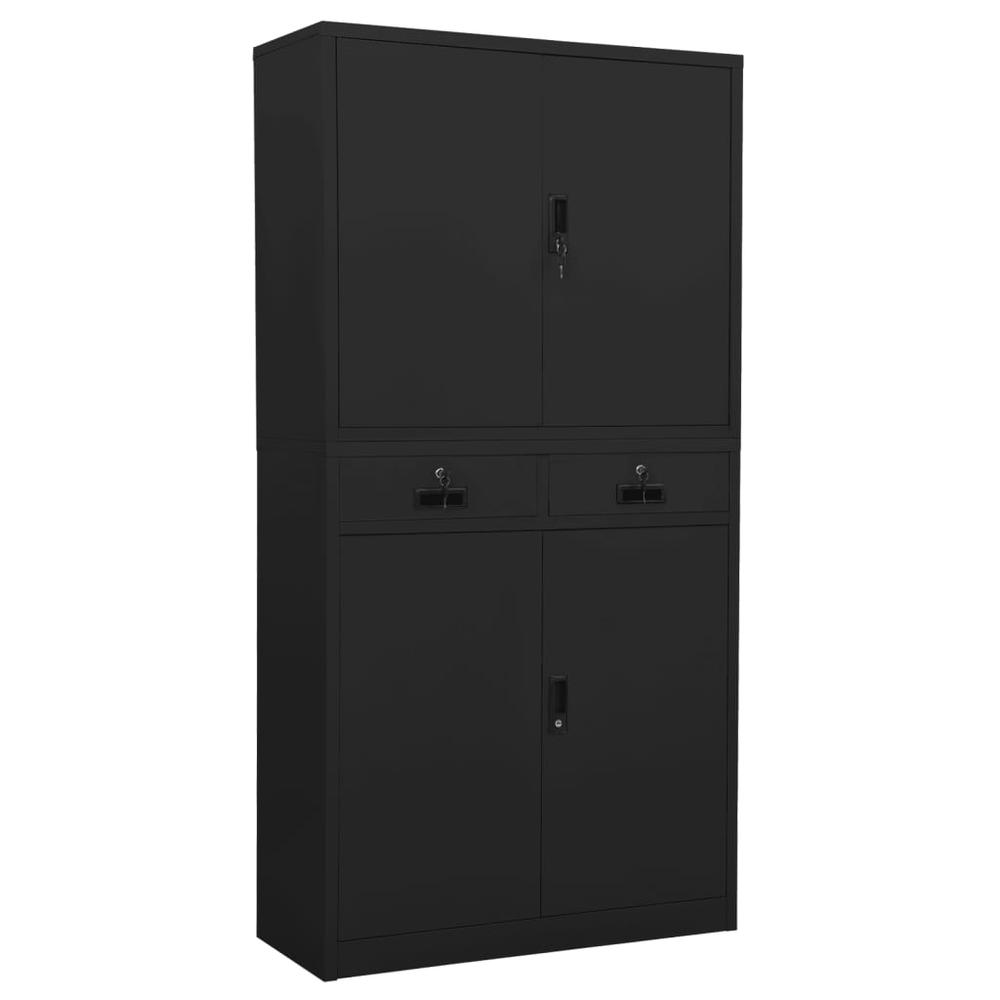 vidaXL Office Cabinet Anthracite 35.4"x15.7"x70.9" Steel, 336420. Picture 1