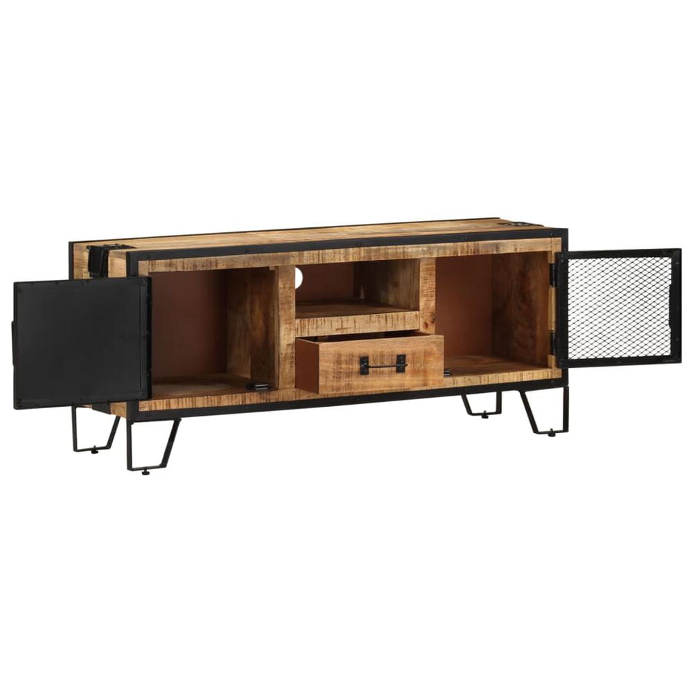 vidaXL TV Cabinet 43.3"x12.2"x18.1" Rough Mango Wood. Picture 2