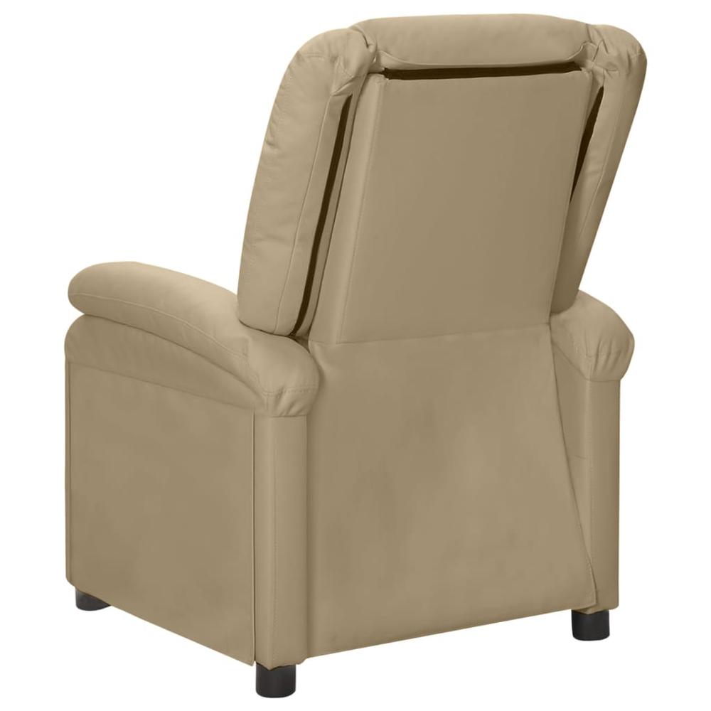 vidaXL Massage Recliner Cappuccino Faux Leather. Picture 4