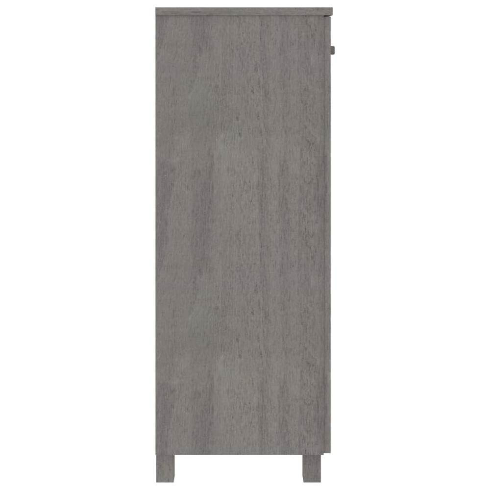 vidaXL Shoe Cabinet Light Gray 33.5"x15.7"x42.5" Solid Wood Pine. Picture 4