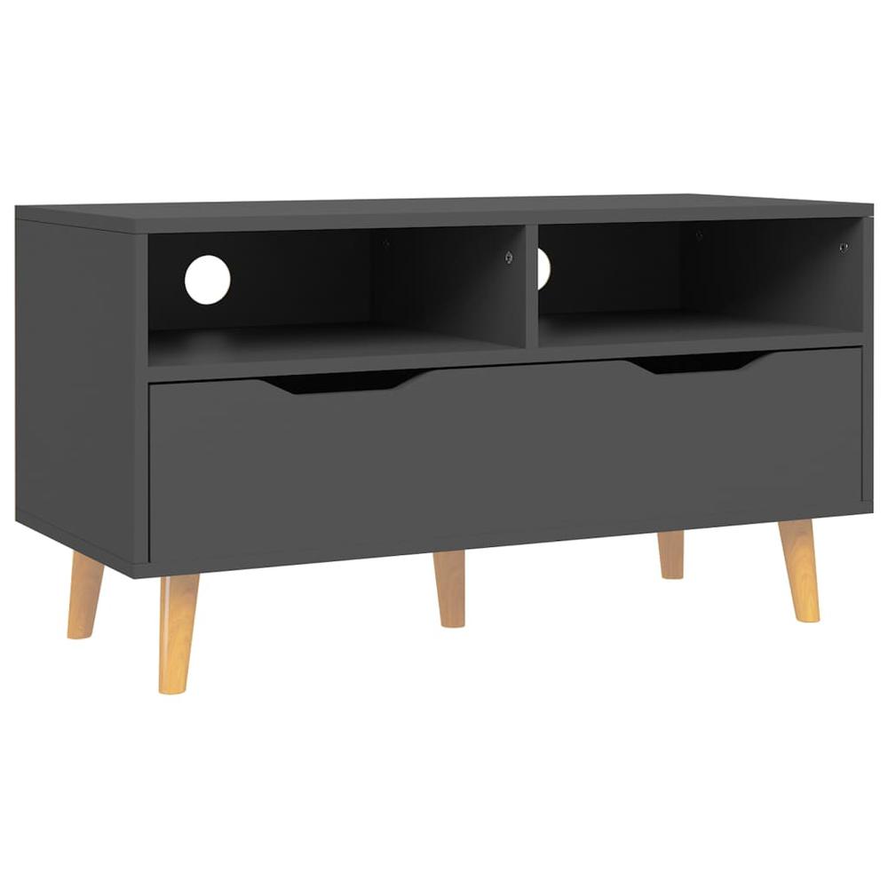 vidaXL TV Cabinet Gray 35.4"x15.7"x19.1" Engineered Wood. Picture 2