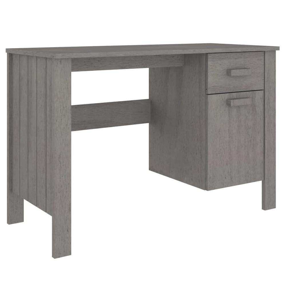 vidaXL Desk Light Gray 44.5"x19.7"x29.5" Solid Wood Pine. Picture 2