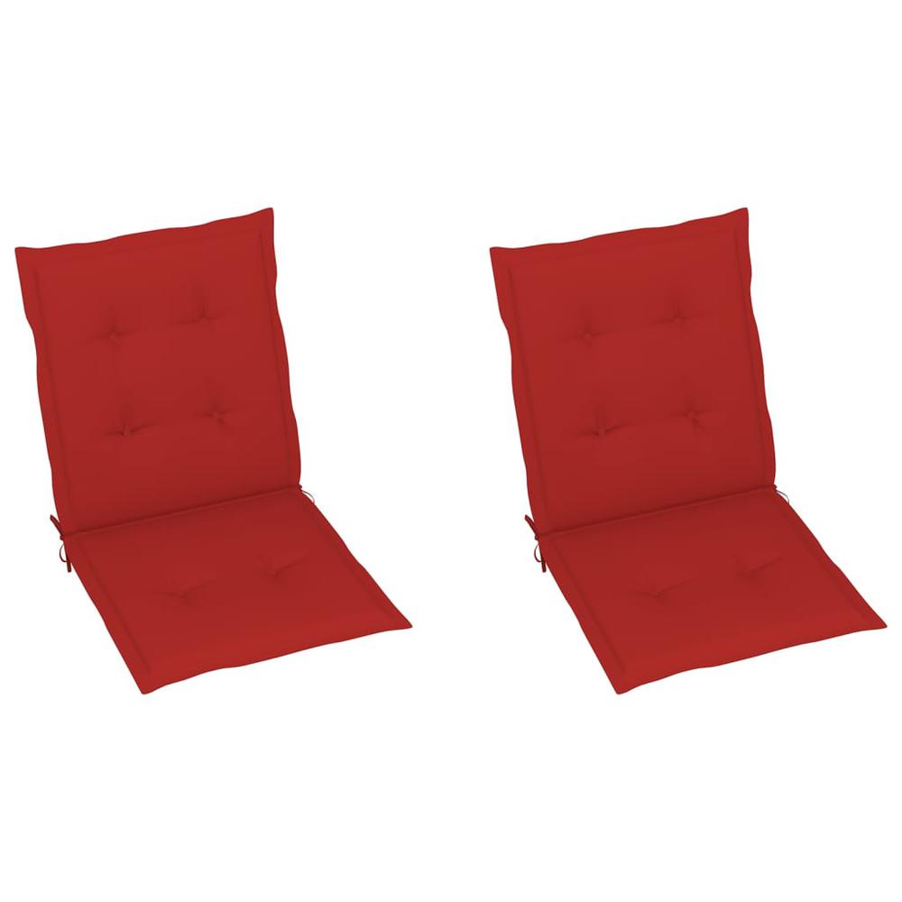 vidaXL Garden Chair Cushions 2 pcs Red 39.4"x19.7"x1.2". Picture 2