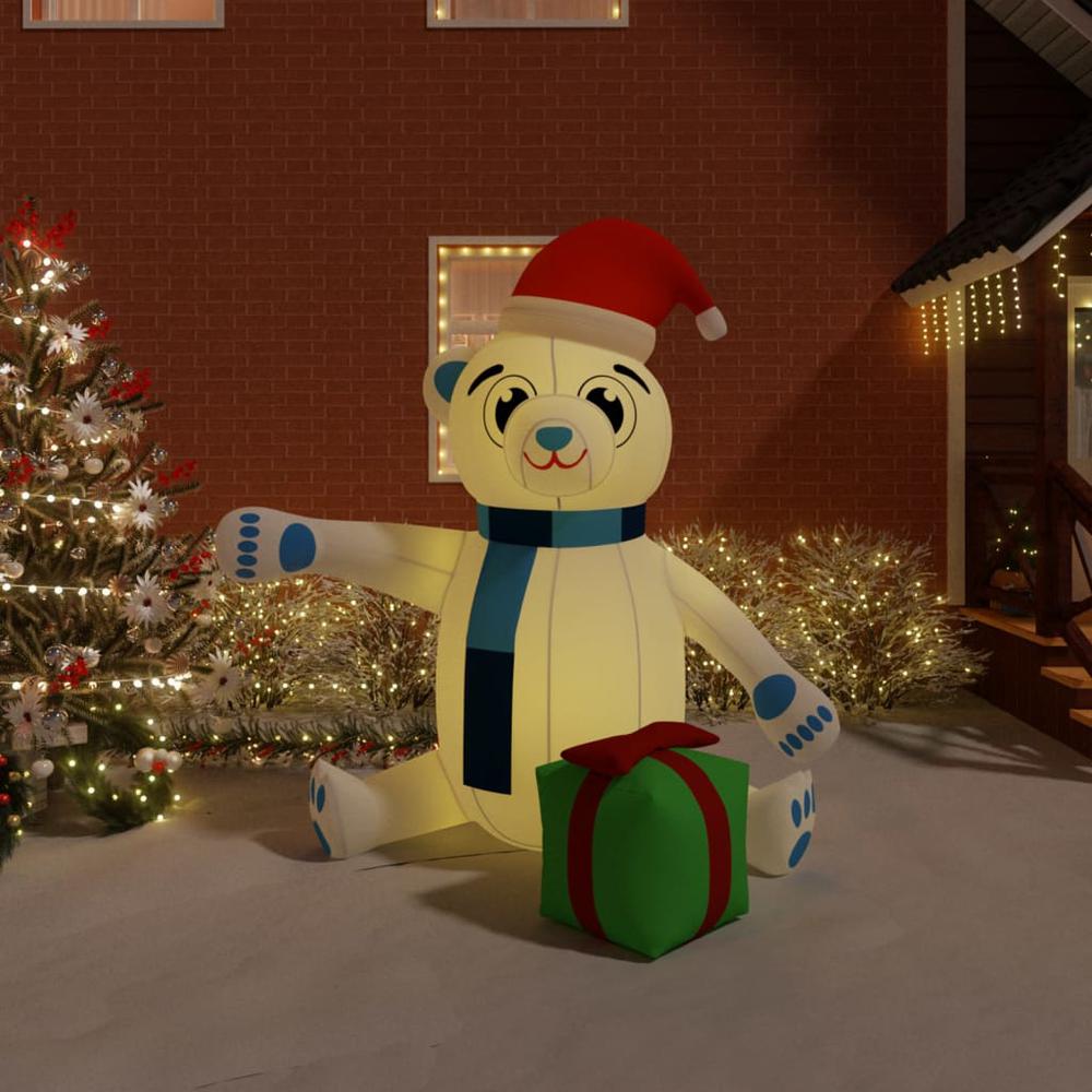 vidaXL Christmas Inflatable Teddy Bear LED 94.5". Picture 1