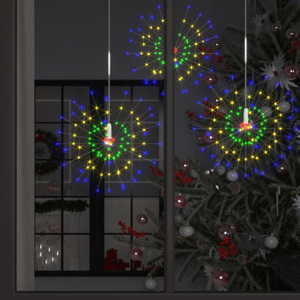 vidaXL Outdoor Christmas Firework Lights 2 pcs Multicolor 7.9" 280 LEDs. Picture 1