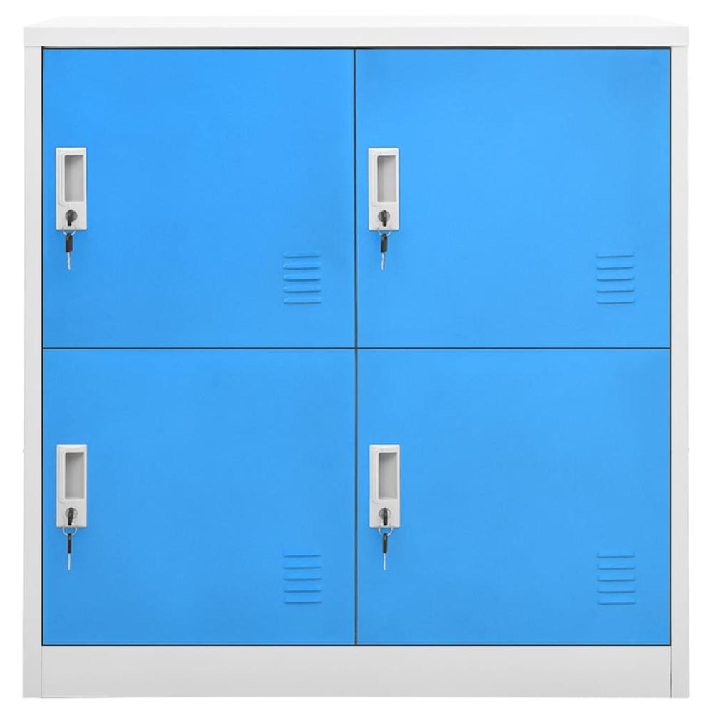 vidaXL Locker Cabinet Light Gray and Blue 35.4"x17.7"x36.4" Steel, 336433. Picture 2