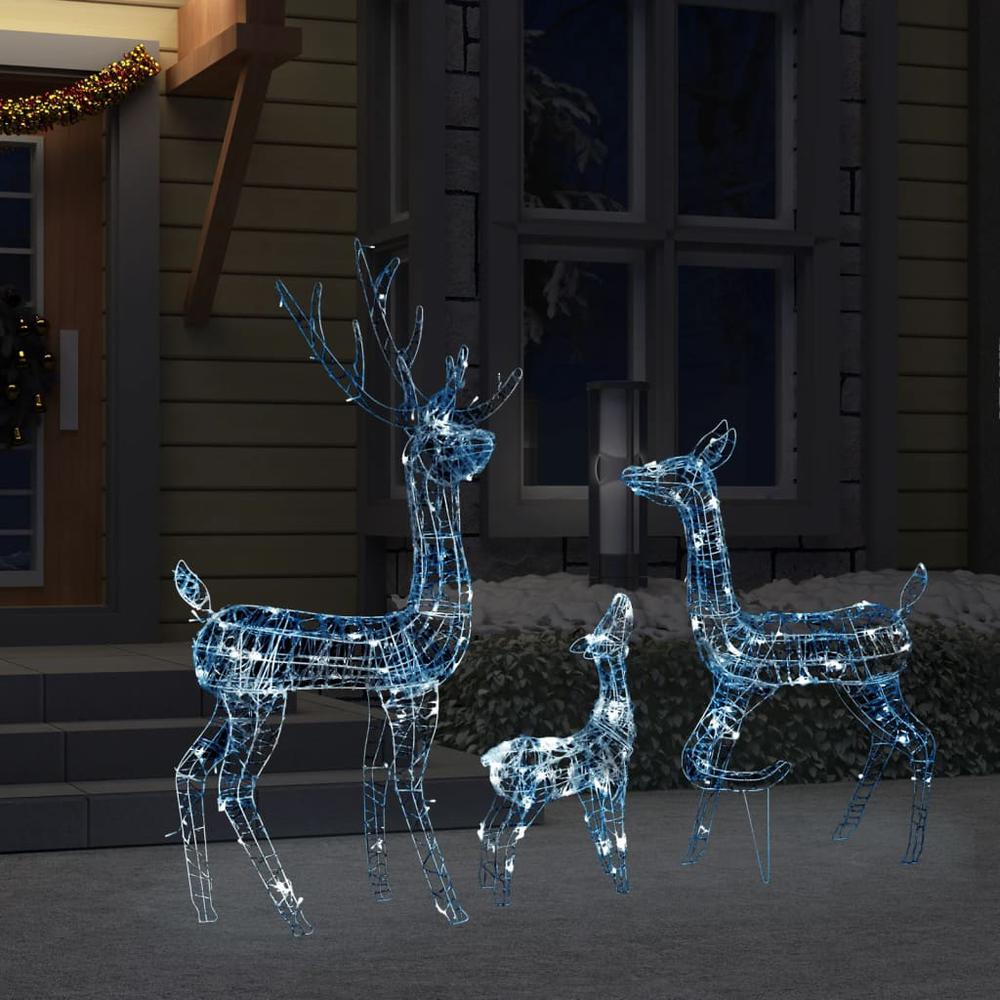 vidaXL Acrylic Reindeer Family Christmas Decoration 300 LED Cold White. Picture 3