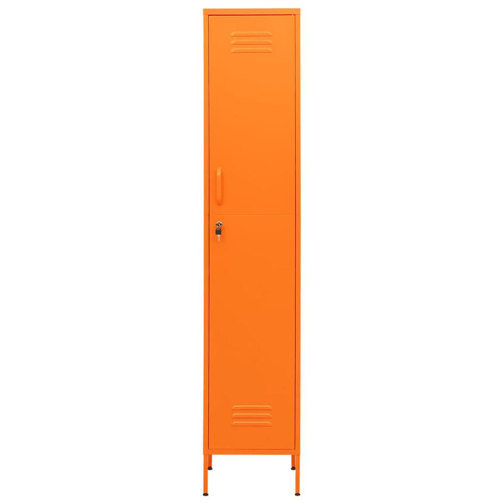 vidaXL Locker Cabinet Orange 13.8"x18.1"x70.9" Steel. Picture 3