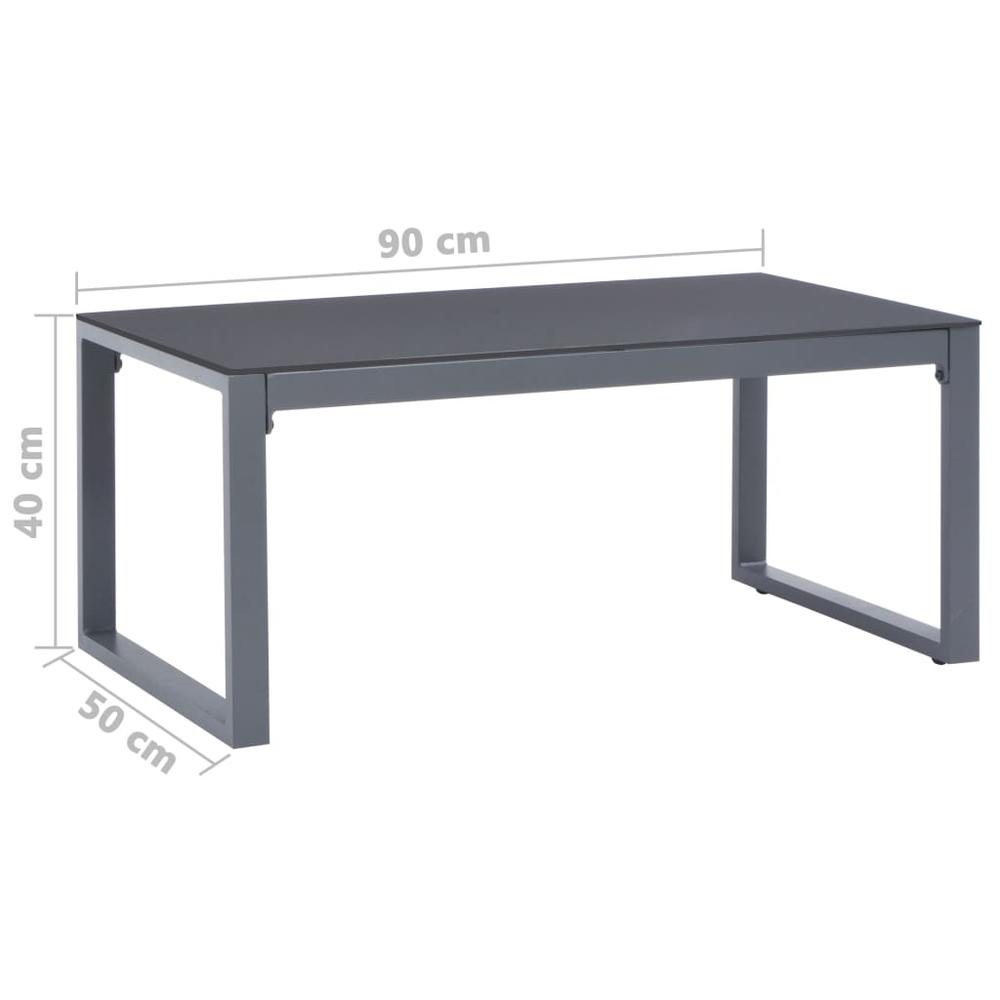 vidaXL Coffee Table 35.4"x19.7"x15.7" Aluminum. Picture 3