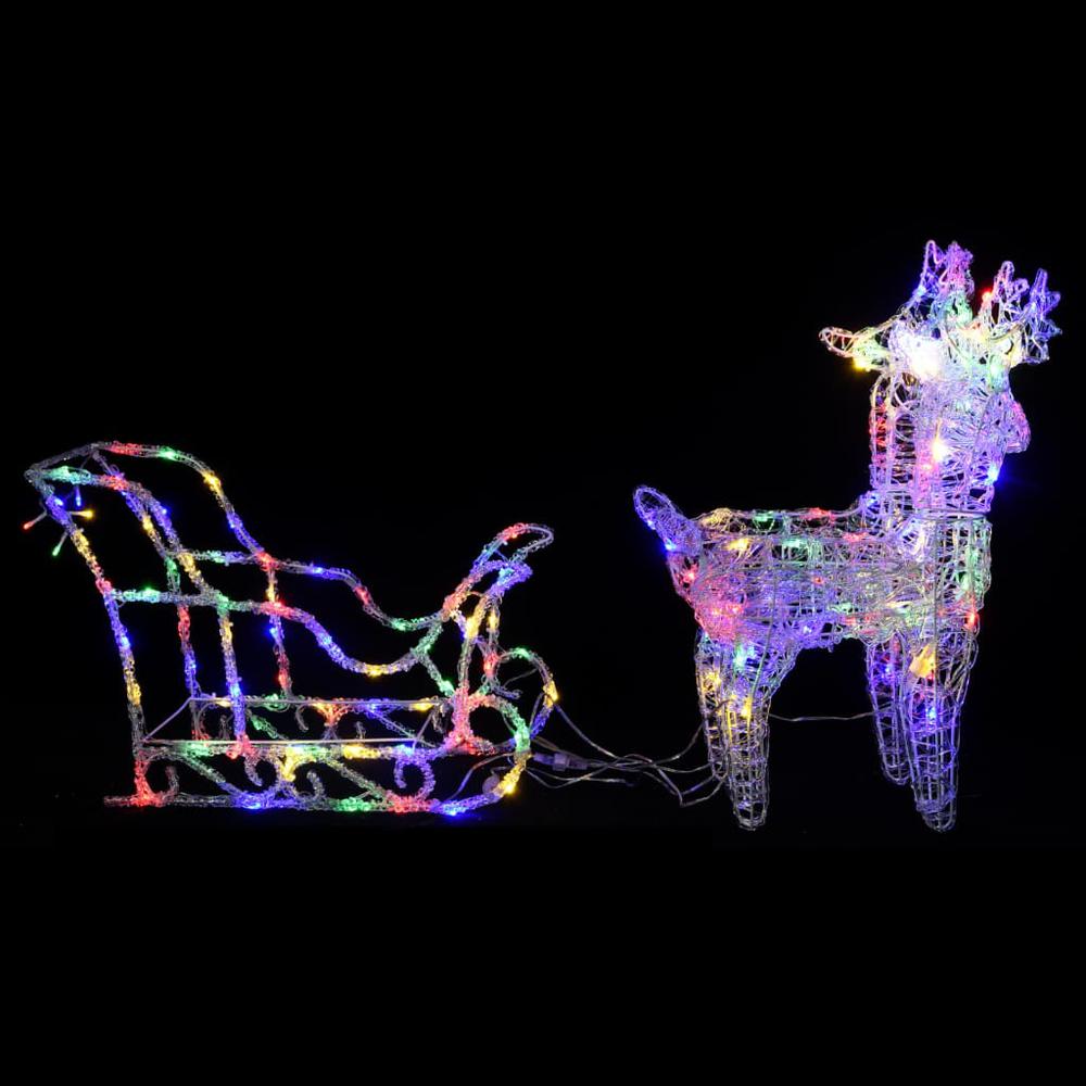 vidaXL Reindeers & Sleigh Christmas Decoration 160 LEDs 51.2" Acrylic, 328522. Picture 4