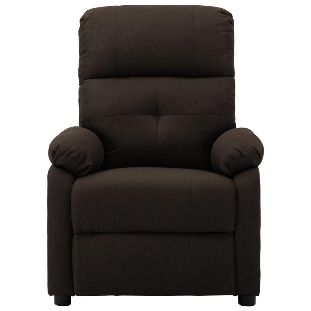 vidaXL Massage Recliner Chair Dark Brown Fabric. Picture 2