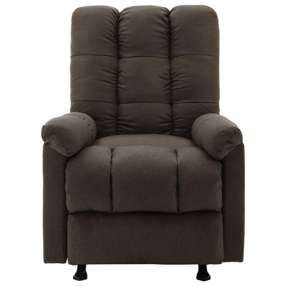 vidaXL Massage Reclining Chair Dark Brown Fabric, 321415. Picture 2