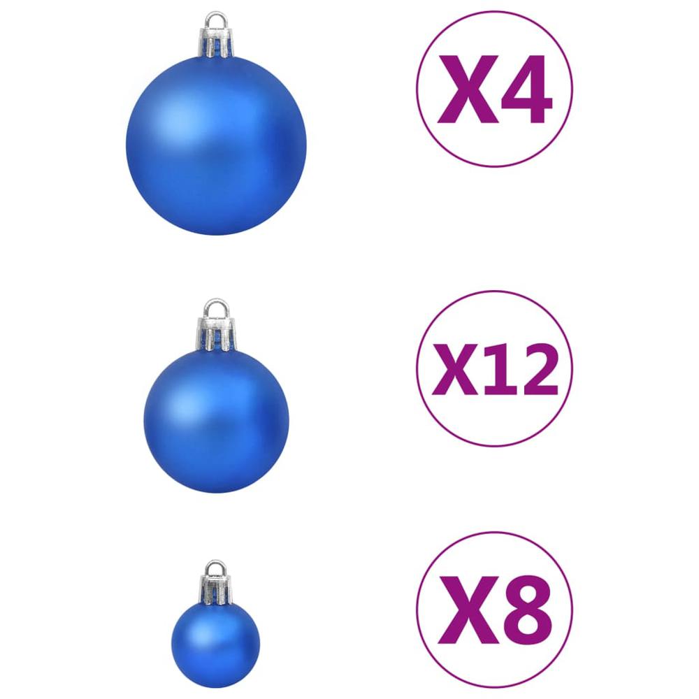 vidaXL 100 Piece Christmas Ball Set Blue. Picture 3