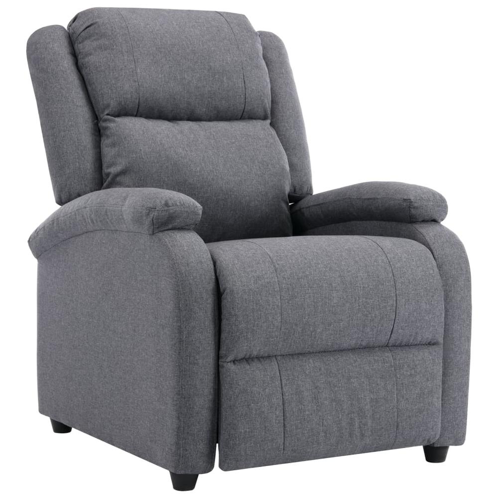 vidaXL TV Recliner Chair Dark Gray Fabric. Picture 2
