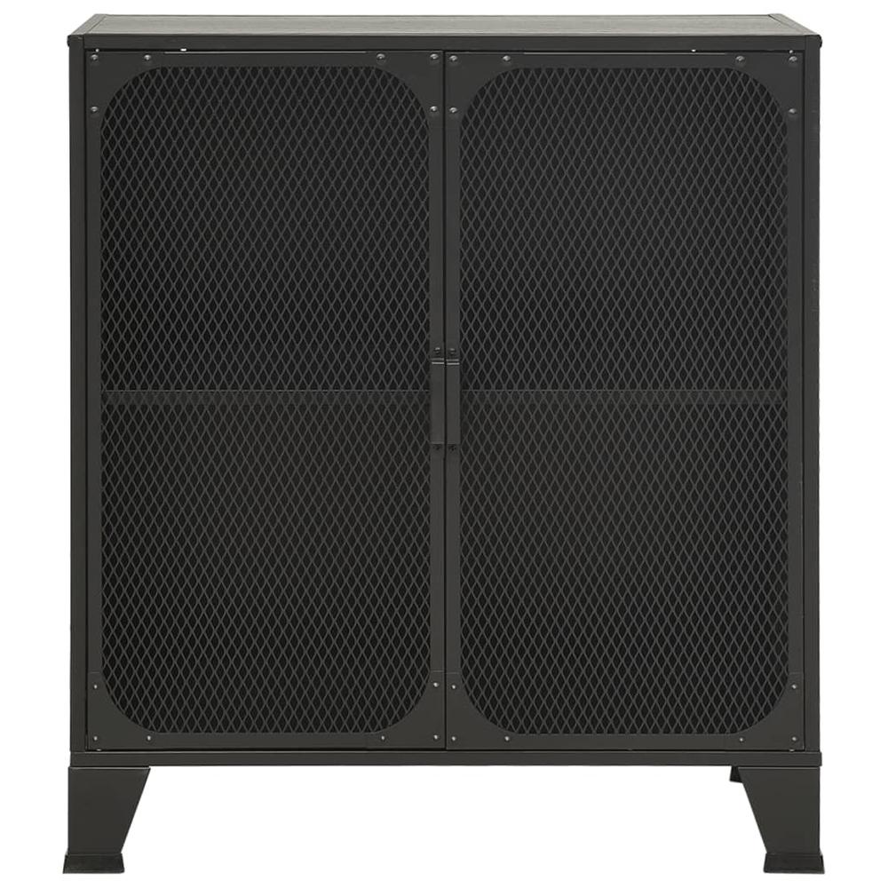 vidaXL Storage Cabinets 2 pcs Gray 28.3"x14.2"x32.3" Metal and MDF, 3095970. Picture 4
