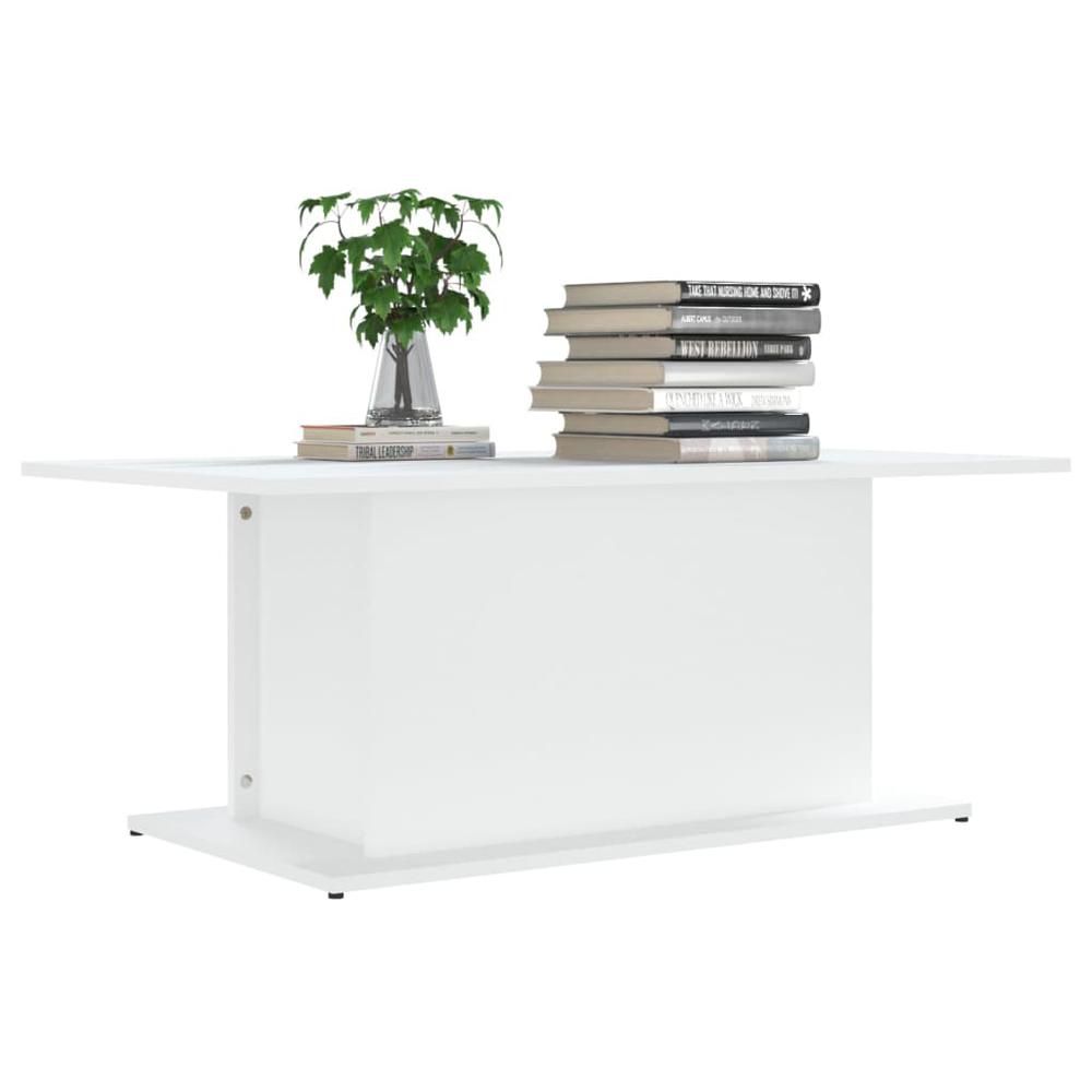 vidaXL Coffee Table White 40.2"x21.9"x15.7" Engineered Wood. Picture 3