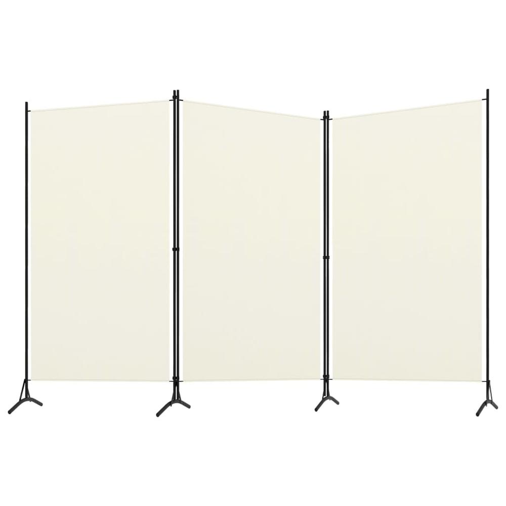 vidaXL 3-Panel Room Divider Cream White 102.4"x70.9". Picture 2