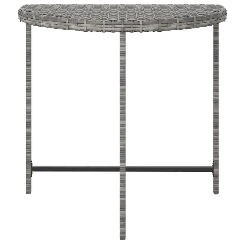 vidaXL Patio Table Gray 31.5"x19.7"x29.5" Poly Rattan. Picture 4