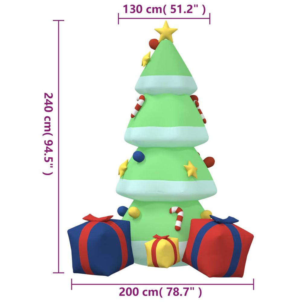 vidaXL Inflatable Christmas Tree with LEDs 94.5". Picture 11