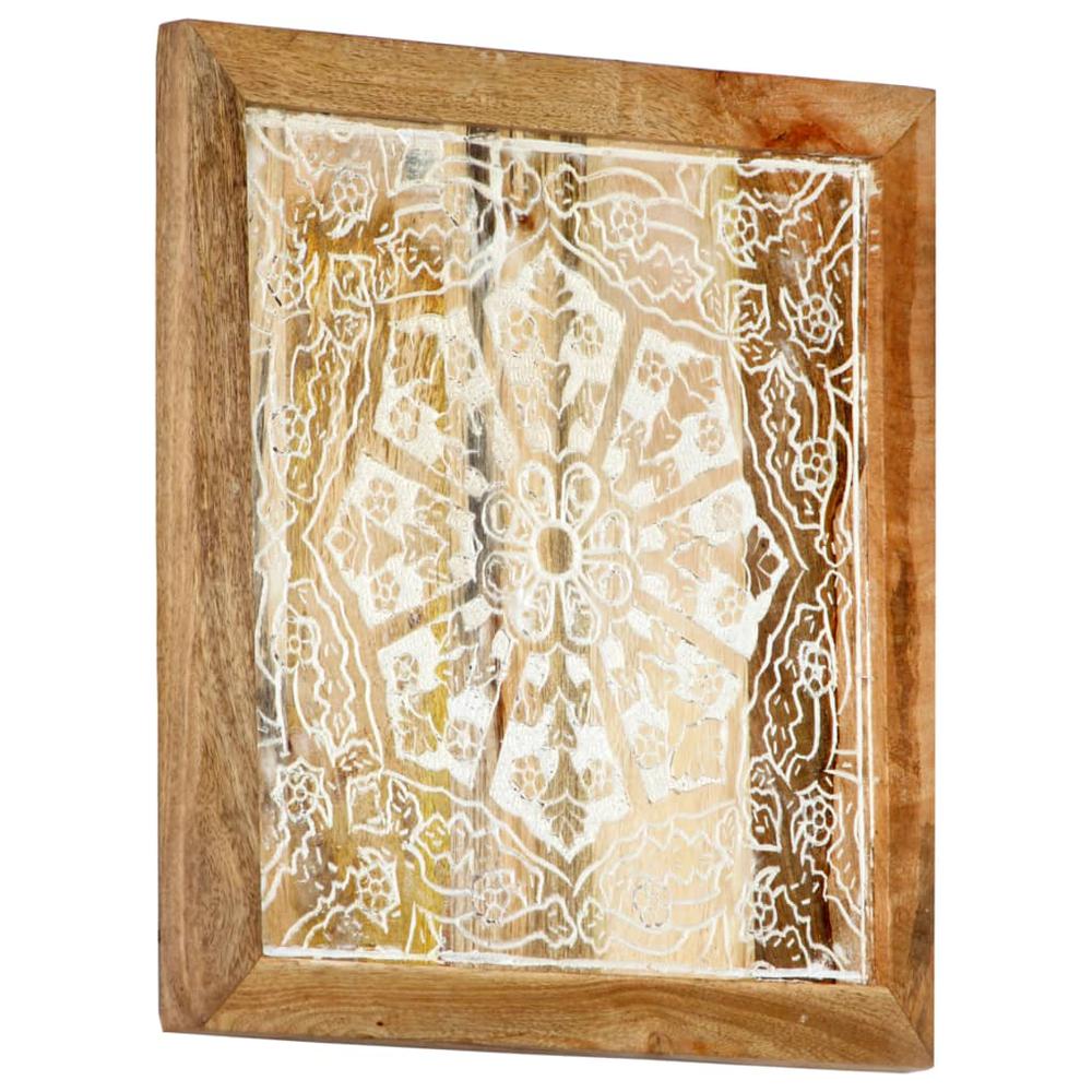 vidaXL Hand-Carved Wall Panels 2 pcs Solid Mango Wood 15.7"x15.7"x0.6". Picture 4