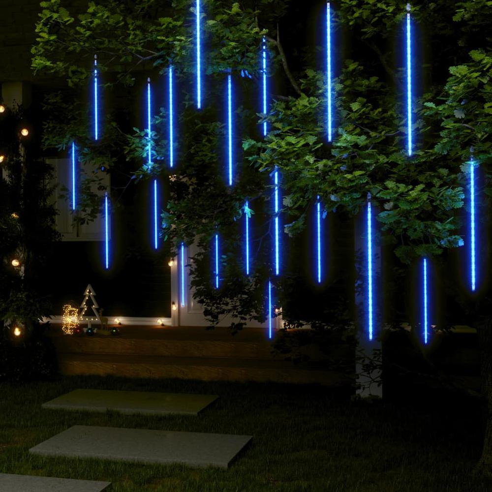 vidaXL Meteor Lights 20 pcs 19.7" Blue 720 LEDs Indoor Outdoor. Picture 1
