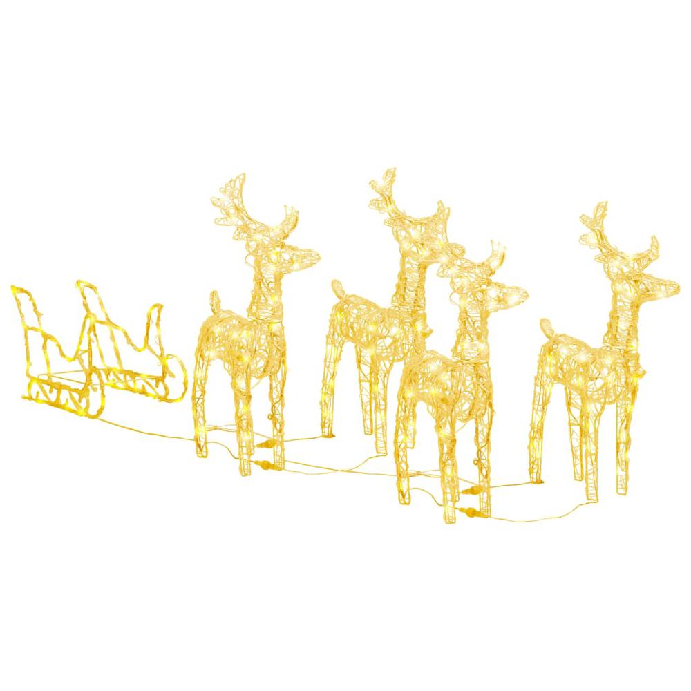 vidaXL Reindeers & Sleigh Christmas Decoration 110.2"x11"x21.7" Acrylic, 328524. Picture 2