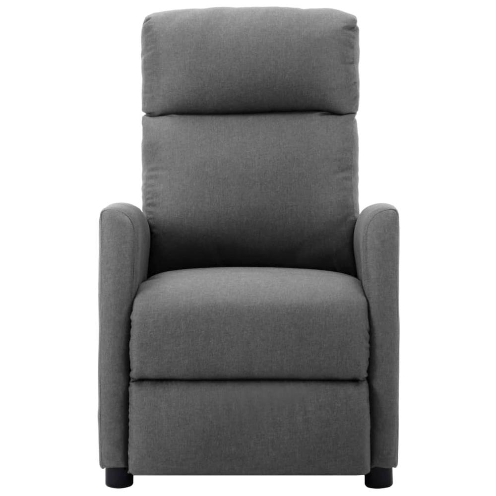 vidaXL Electric Massage Reclining Chair Light Gray Fabric. Picture 2