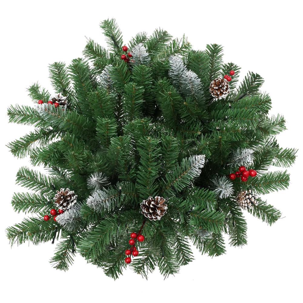 vidaXL Artificial Pathway Christmas Tree with LEDs Green 15.7" PVC. Picture 4