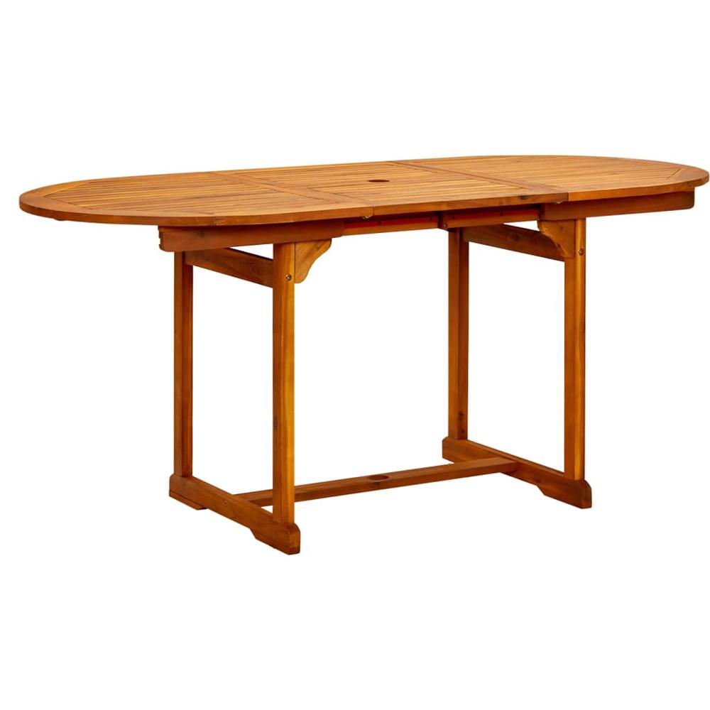 vidaXL Garden Dining Table (47.2"-66.9")x31.5"x29.5" Solid Acacia Wood, 316567. Picture 2