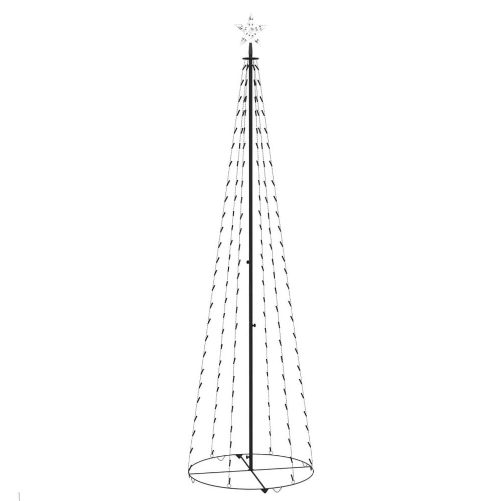 vidaXL Christmas Cone Tree Cold White 136 LEDs Decoration 27.6"x94.5". Picture 3