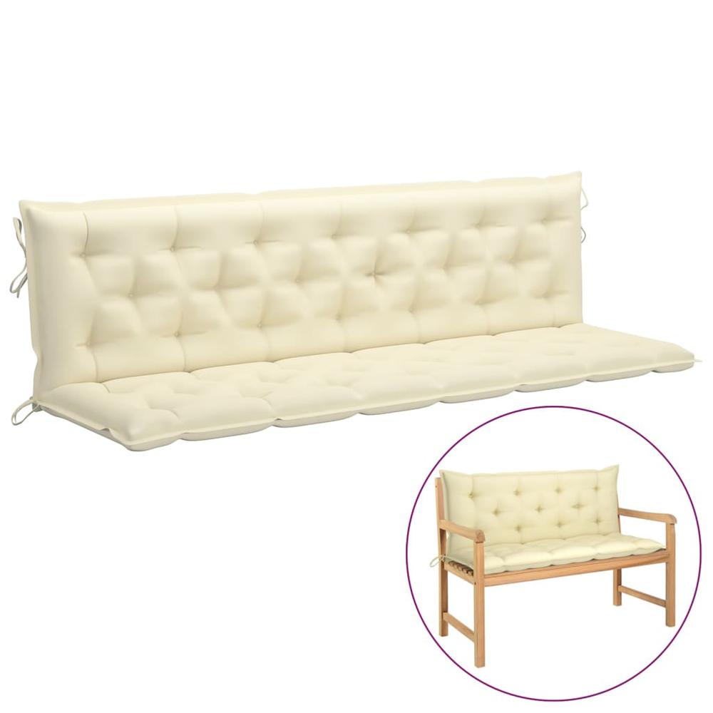 vidaXL Cushion for Swing Chair Cream White 78.7" Fabric. Picture 1