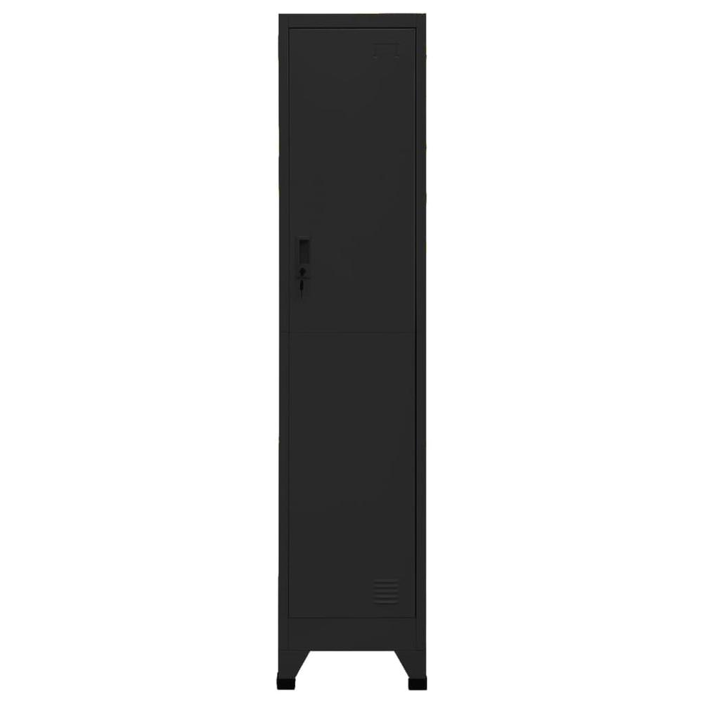 vidaXL Locker Cabinet Black 15"x17.7"x70.9" Steel, 339774. Picture 3