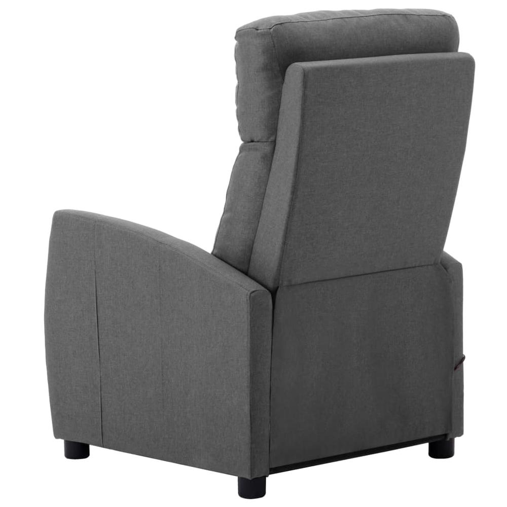 vidaXL Electric Massage Reclining Chair Light Gray Fabric. Picture 3