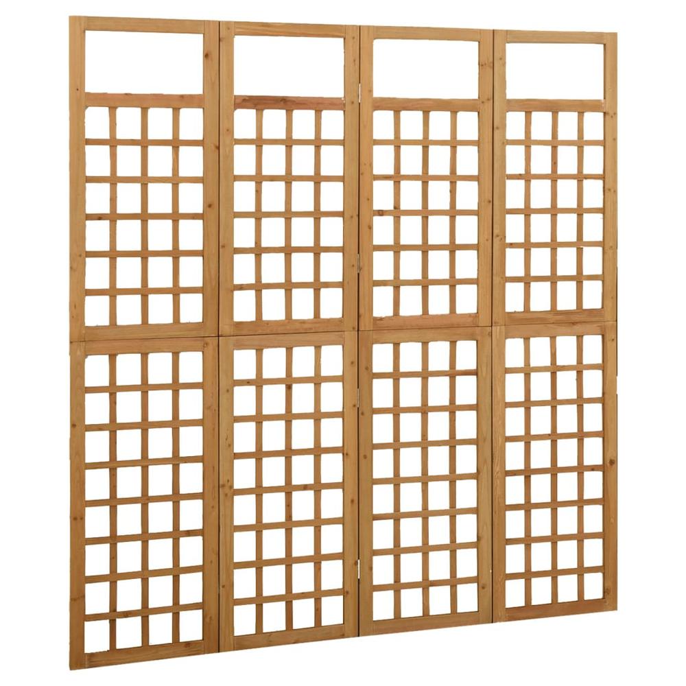 vidaXL 4-Panel Room Divider/Trellis Solid Fir Wood 63.4"x70.9". Picture 3