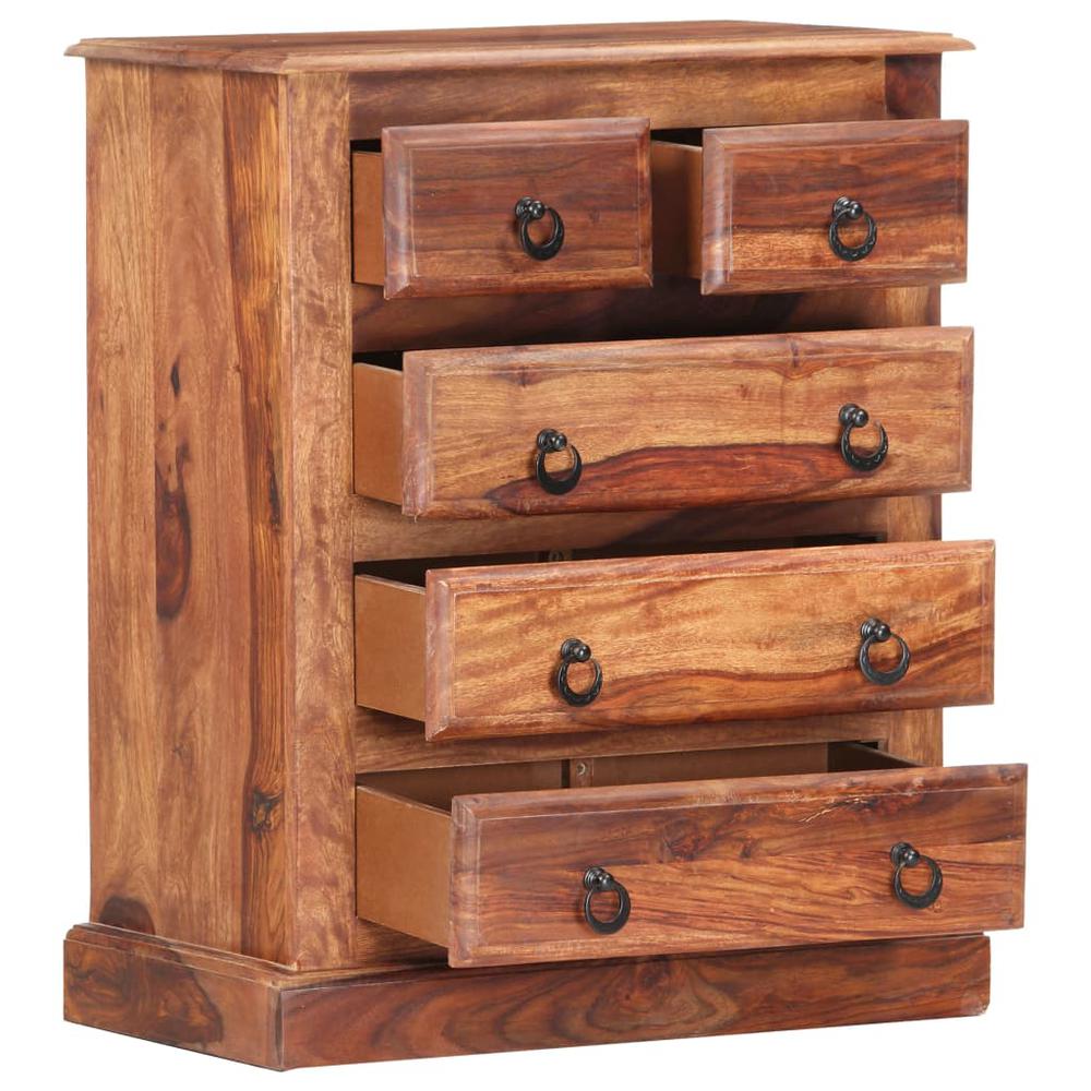 vidaXL Drawer Cabinet 23.6"x13.8"x29.5" Solid Sheesham Wood. Picture 2