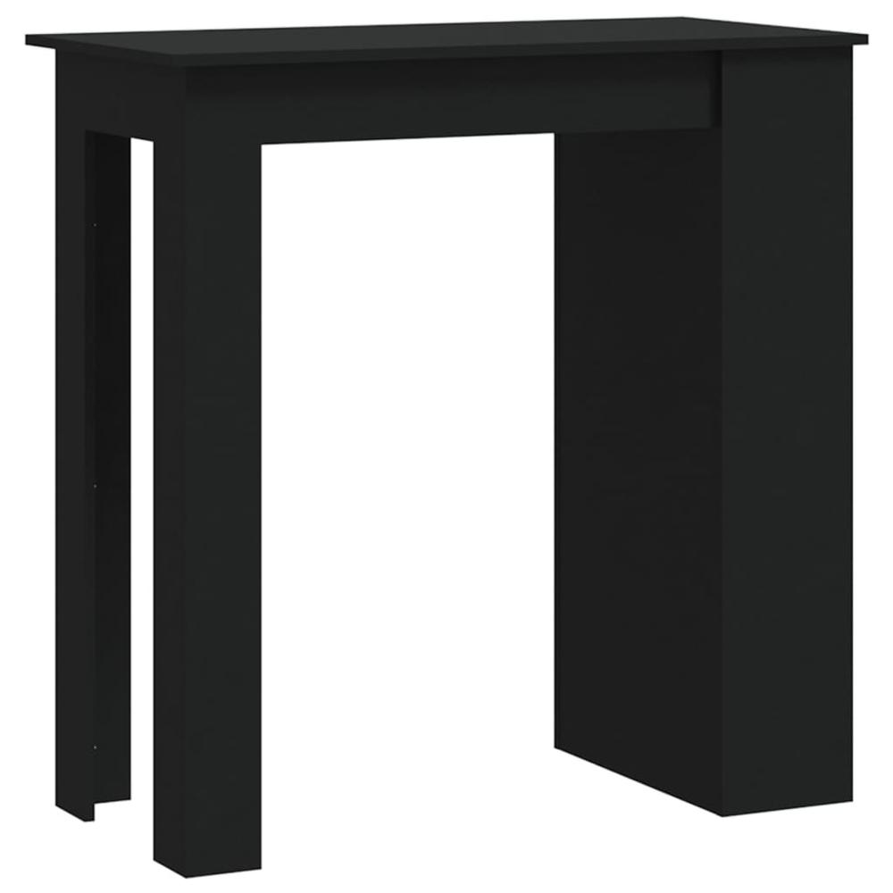 vidaXL Bar Table with Storage Rack Black 40.2"x19.7"x40.7" Engineered Wood. Picture 2