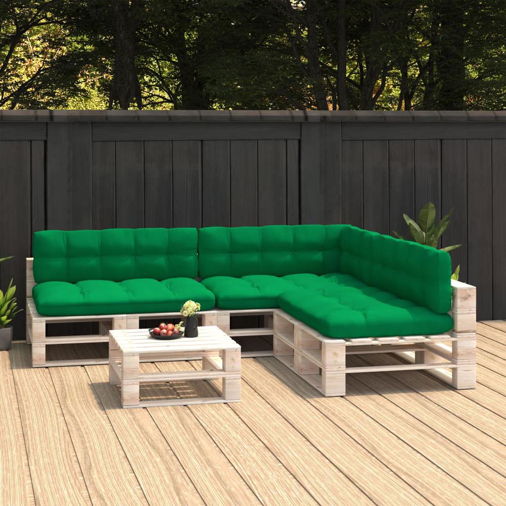 vidaXL Pallet Sofa Cushions 7 pcs Green. Picture 1