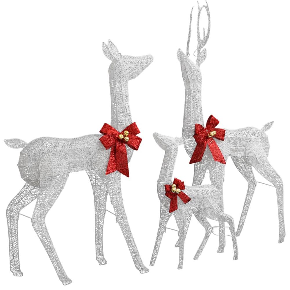 vidaXL Reindeer Family Christmas Decoration White and Silver 201 LEDs. Picture 3