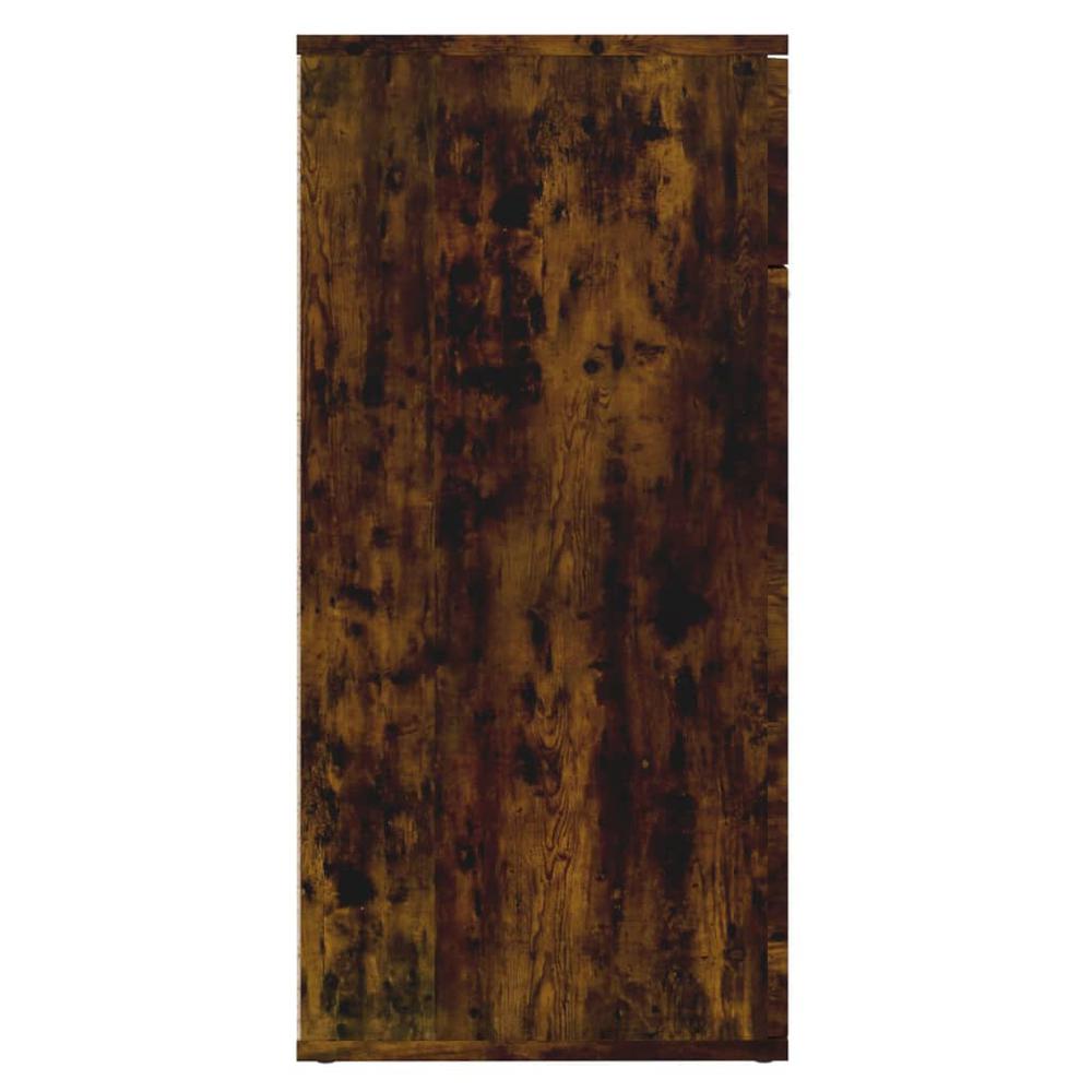 vidaXL Sideboard Smoked Oak 31.5"x14.2"x29.5" Engineered Wood. Picture 4