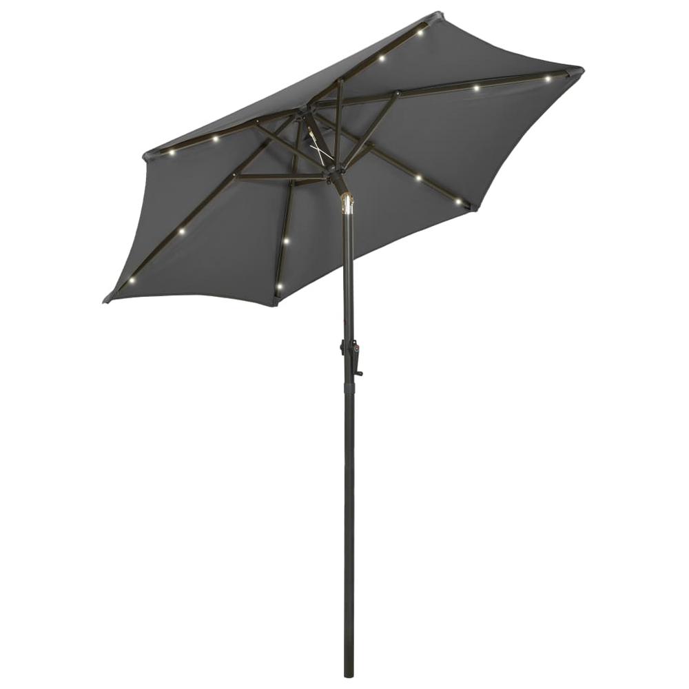 vidaXL Parasol with LED Lights Anthracite 78.7"x83.1" Aluminum. Picture 2