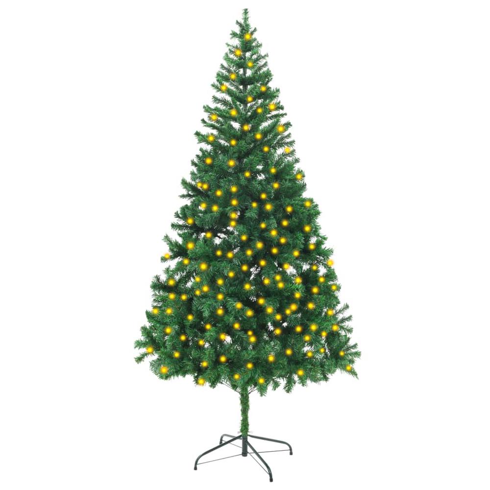 vidaXL Artificial Christmas Tree with LEDs 82.7" 910 Branches, 3077404. Picture 1